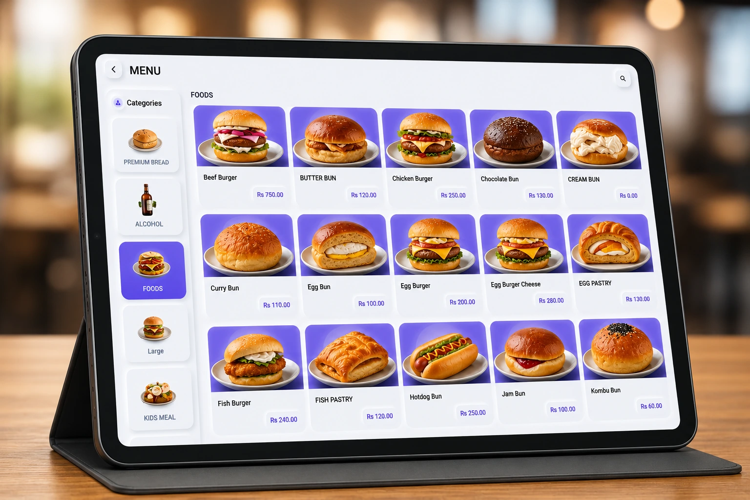IntaPOS Digital Menu Card and Kitchen Display screen